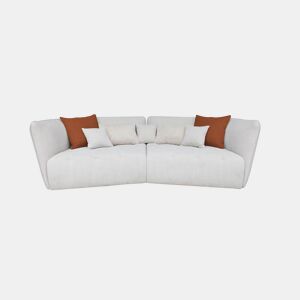 Sofá XXL SOPHIE de 4 lugares branco e laranja