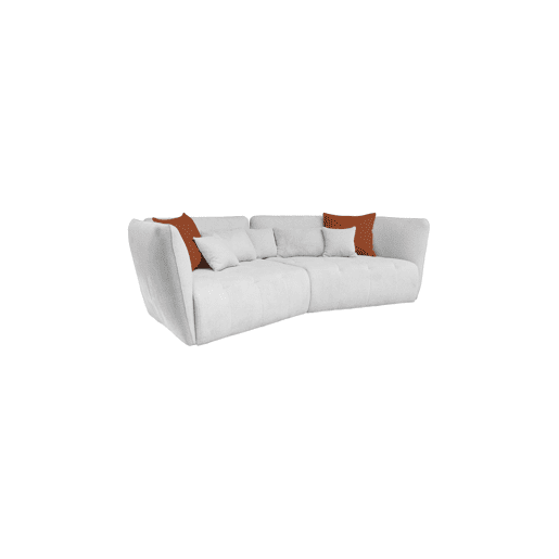 Sofá XXL SOPHIE de 4 lugares branco e laranja