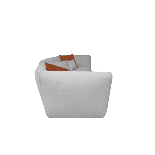 Sofá XXL SOPHIE de 4 lugares branco e laranja