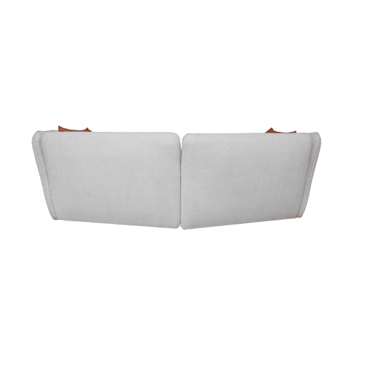 Sofá XXL SOPHIE de 4 lugares branco e laranja