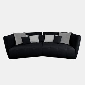 Sofá XXL SOPHIE de 4 lugares preto e cinzento claro