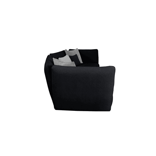 Sofá XXL SOPHIE de 4 lugares preto e cinzento claro