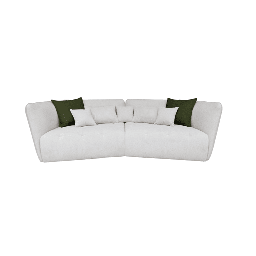 Sofá XXL SOPHIE de 4 lugares branco e verde