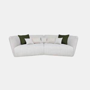 Sofá XXL SOPHIE de 4 lugares branco e verde