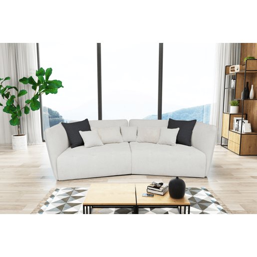 Sofá XXL SOPHIE de 4 lugares branco e verde