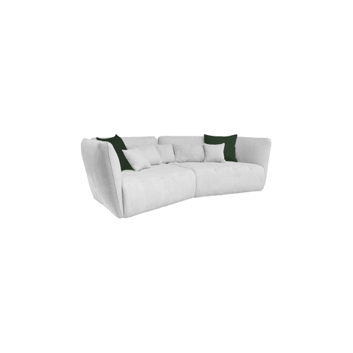 Sofá XXL SOPHIE de 4 lugares branco e verde