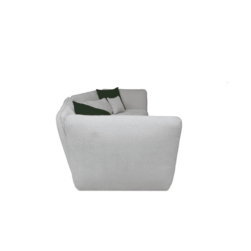 Sofá XXL SOPHIE de 4 lugares branco e verde