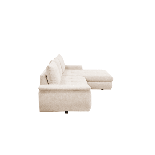 Chaise longue com cama FOCUS dereita 4 lugares bege