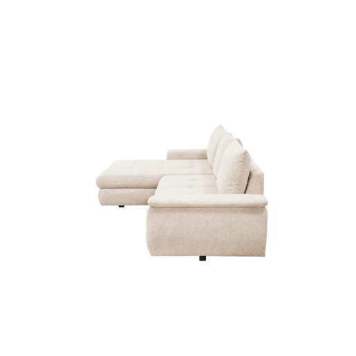 Chaise longue com cama FOCUS esquerda 4 lugares bege Chaise longue com cama FOCUS esquerda 4 lugares bege