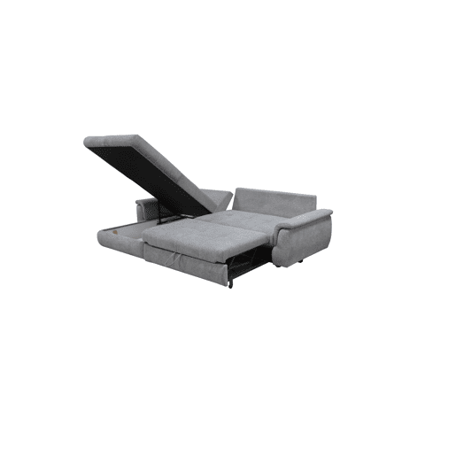 Chaise longue com cama FOCUS esquerda 4 lugares cinza claro