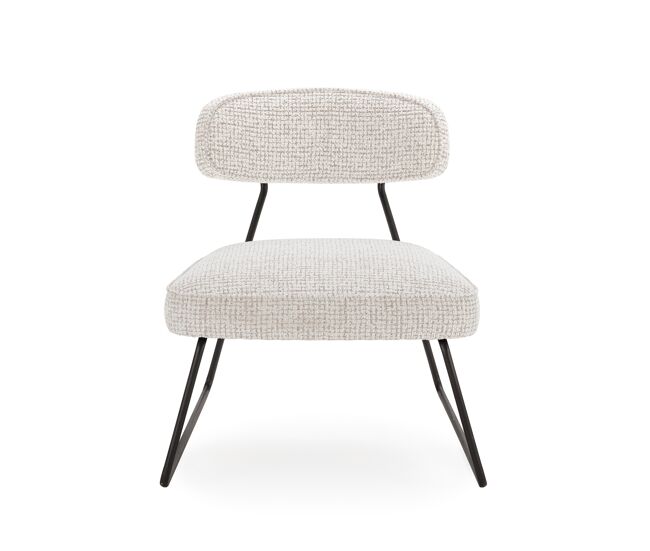 Sillón decorativo elon color blanco y beige