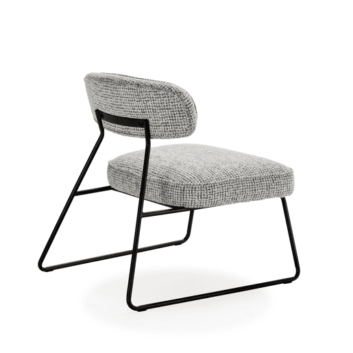 Cadeirão decorativo ELON cor branco e preto