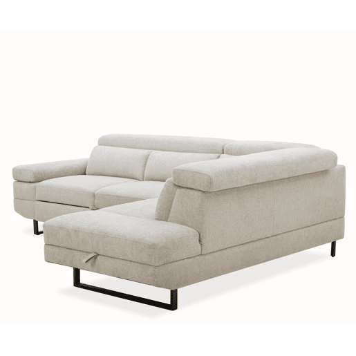 Sofá de canto com cama SWAN dereita 4 lugares cinza claro