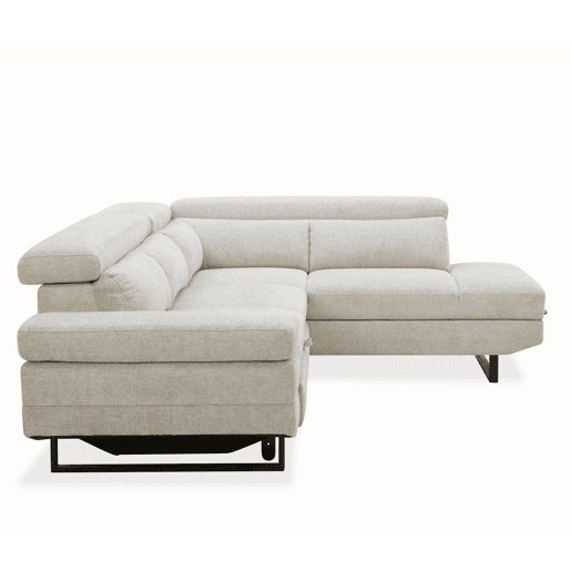 Sofá de canto com cama SWAN dereita 4 lugares cinza claro