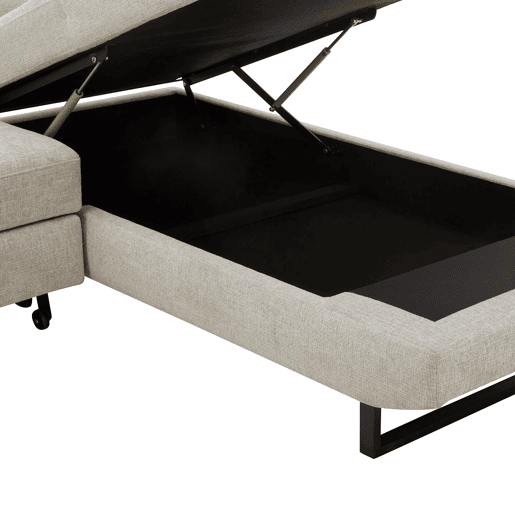 Sofá de canto com cama SWAN dereita 4 lugares cinza claro