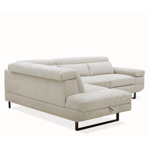 Sofá de canto com cama SWAN esquerda 4 lugares cinza claro