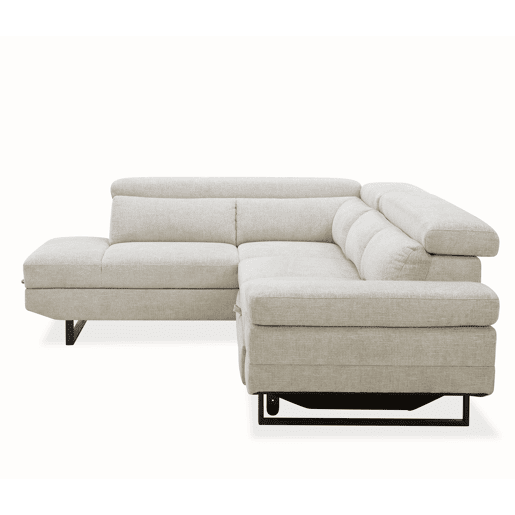Sofá de canto com cama SWAN esquerda 4 lugares cinza claro
