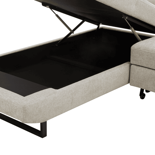 Sofá de canto com cama SWAN esquerda 4 lugares cinza claro