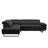 Sofá de canto com cama SWAN esquerda 4 lugares cinza escuro