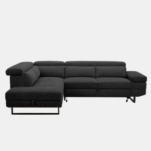 Sofá de canto com cama SWAN esquerda 4 lugares cinza escuro