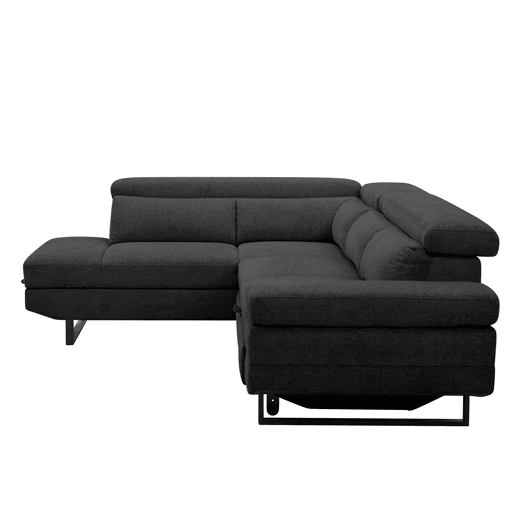 Sofá de canto com cama SWAN esquerda 4 lugares cinza escuro