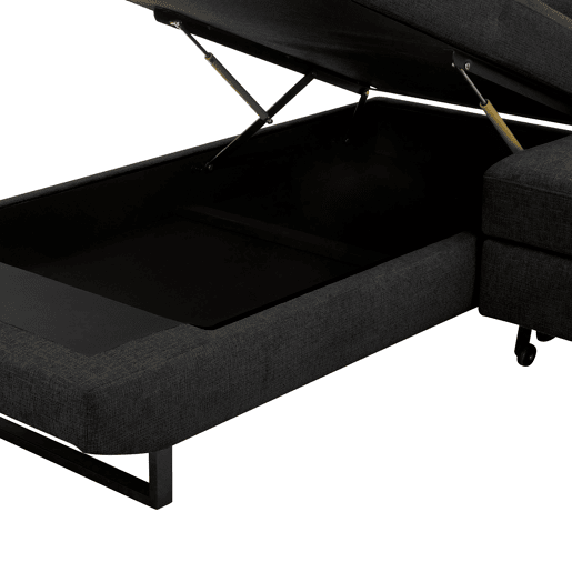 Sofá de canto com cama SWAN esquerda 4 lugares cinza escuro
