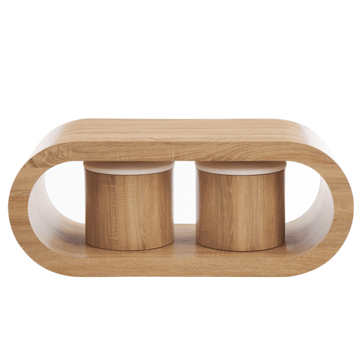Mesa de centro com 2 puffs VENUS cor carvalho Mesa de centro com 2 puffs VENUS cor carvalho