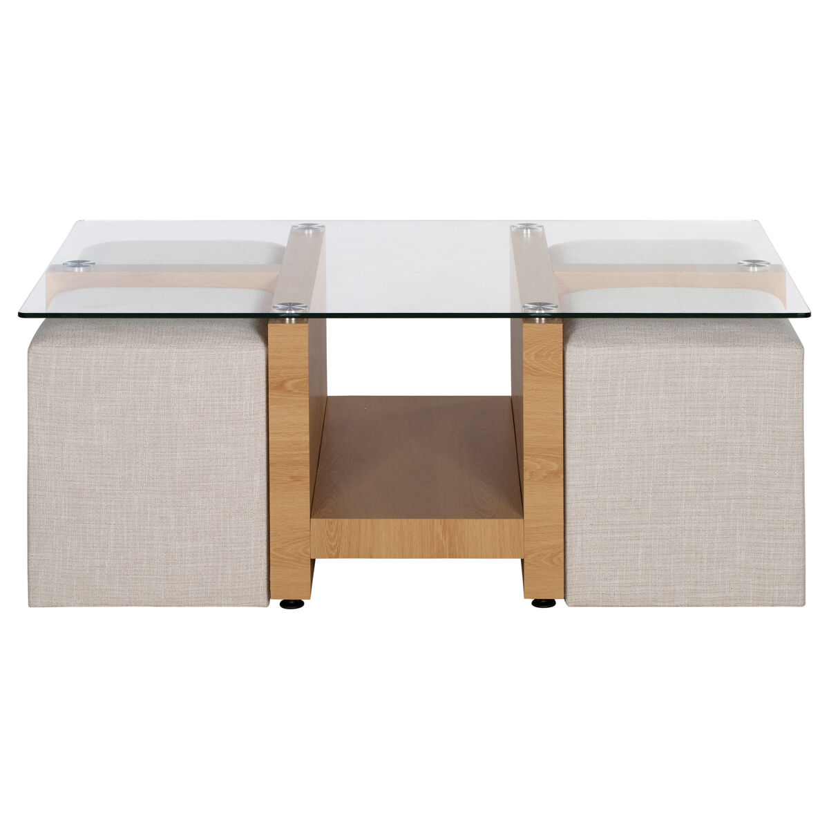 Mesa de centro con 4 puffs LEIRE