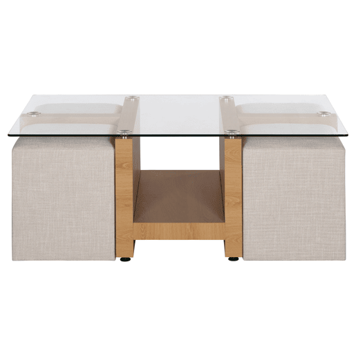 Mesa de centro com 4 puffs LEIRE Mesa de centro com 4 puffs LEIRE