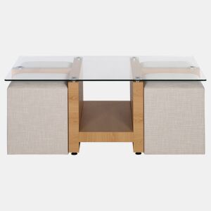Mesa de centro com 4 puffs LEIRE