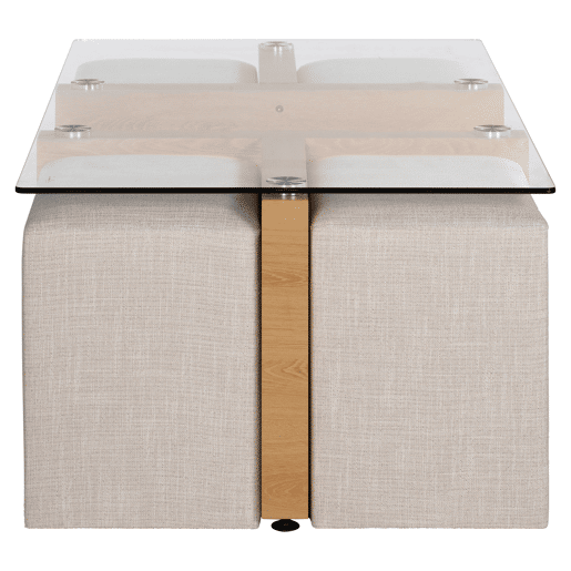 Mesa de centro com 4 puffs LEIRE Mesa de centro com 4 puffs LEIRE