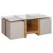 Mesa de centro con 4 puffs LEIRE Mesa de centro con 4 puffs LEIRE Gris/ Madera