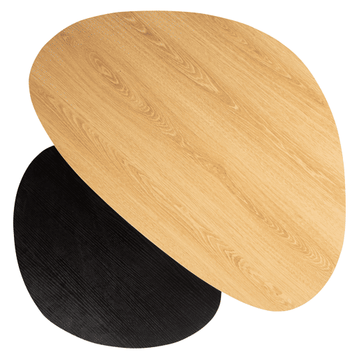 Conjunto de 2 mesas de centro BERNA em formato oval cor preto