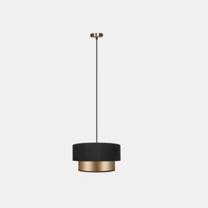 Candeeiro de teto HAYATO II 40cm preto e dourado marca CONFORAMA