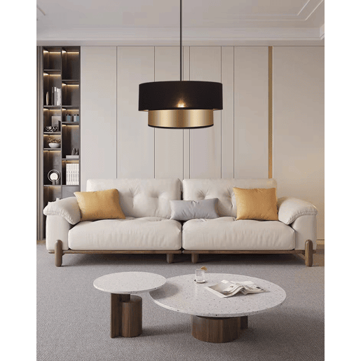 Candeeiro de teto HAYATO II 40cm preto e dourado marca CONFORAMA