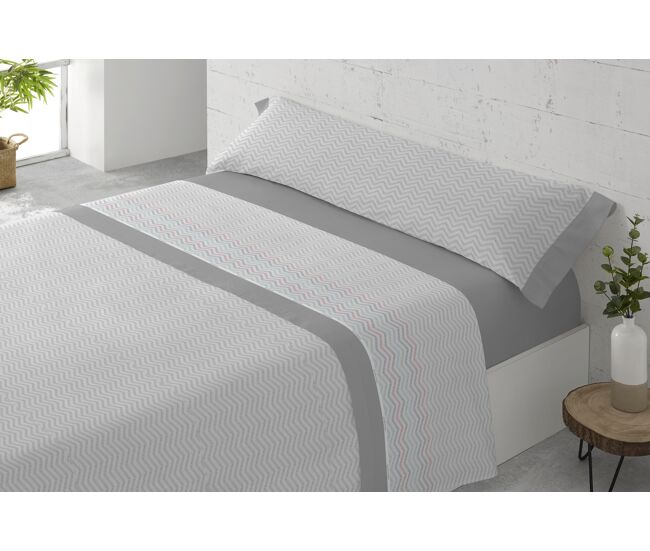 Juego sábanas argos polycotton cama 90cm gris