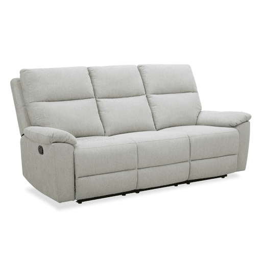 Sofá 3 lugares 3 assentos relax manual ARON cor cinza claro