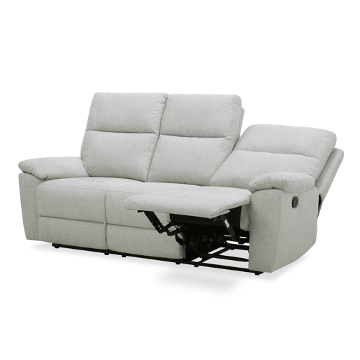 Sofá 3 lugares 3 assentos relax manual ARON cor cinza claro