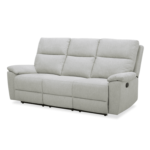 Sofá 3 lugares 3 assentos relax manual ARON cor cinza claro