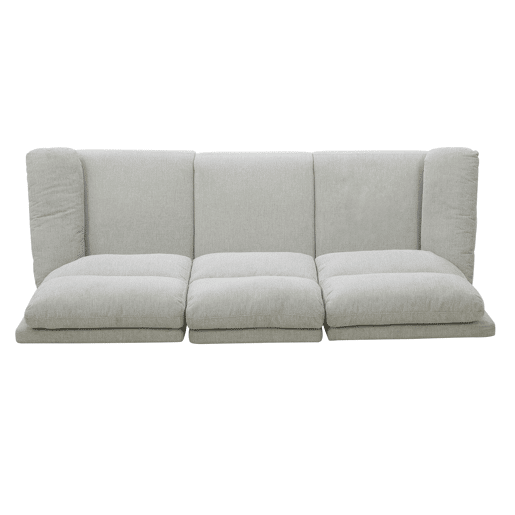 Sofá 3 lugares 3 assentos relax manual ARON cor cinza claro