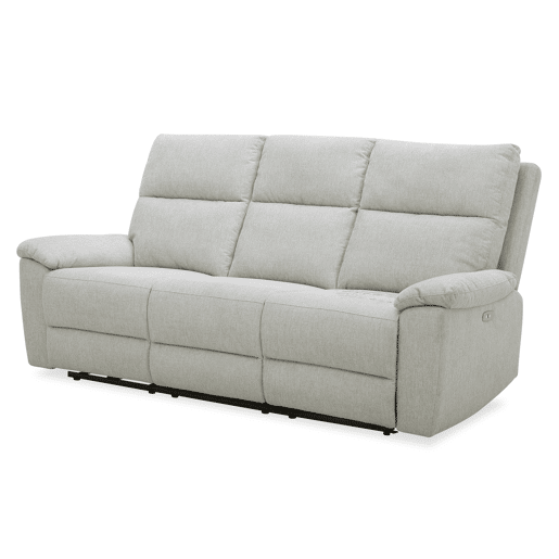 Sofá 3 lugares 3 assentos relax elétrico ARON cor cinza claro