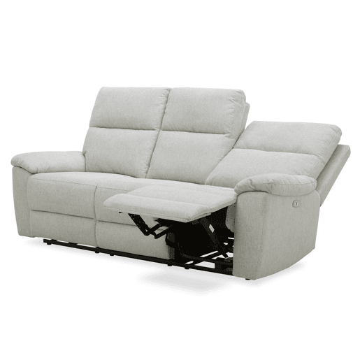Sofá 3 lugares 3 assentos relax elétrico ARON cor cinza claro