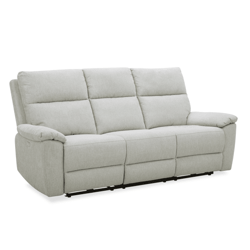 Sofá 3 lugares 3 assentos relax elétrico ARON cor cinza claro