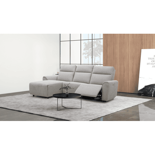 Chaise longue relax eletrico TOBY esquerda 4 lugares cinza Chaise longue relax eletrico TOBY esquerda 4 lugares cinza