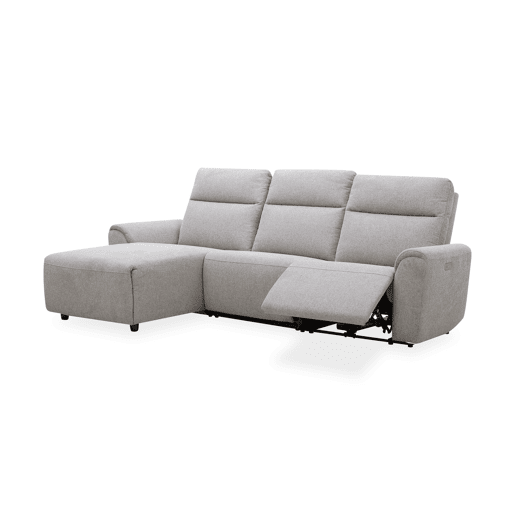 Chaise longue relax eletrico TOBY esquerda 4 lugares cinza Chaise longue relax eletrico TOBY esquerda 4 lugares cinza