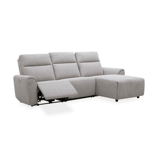 Chaise longue relax eletrico TOBY dereita 4 lugares cinza