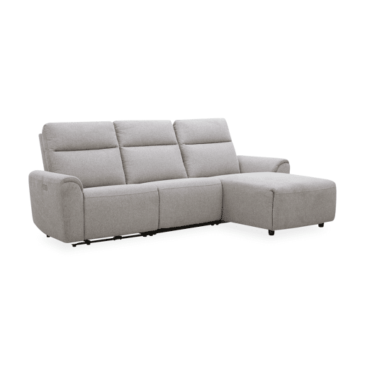 Chaise longue relax eletrico TOBY dereita 4 lugares cinza