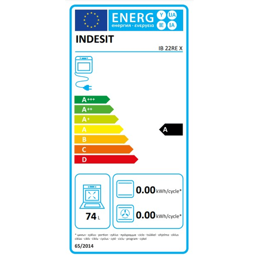 Forno elétrico INDESIT IB 22RE X convencional 74 litros