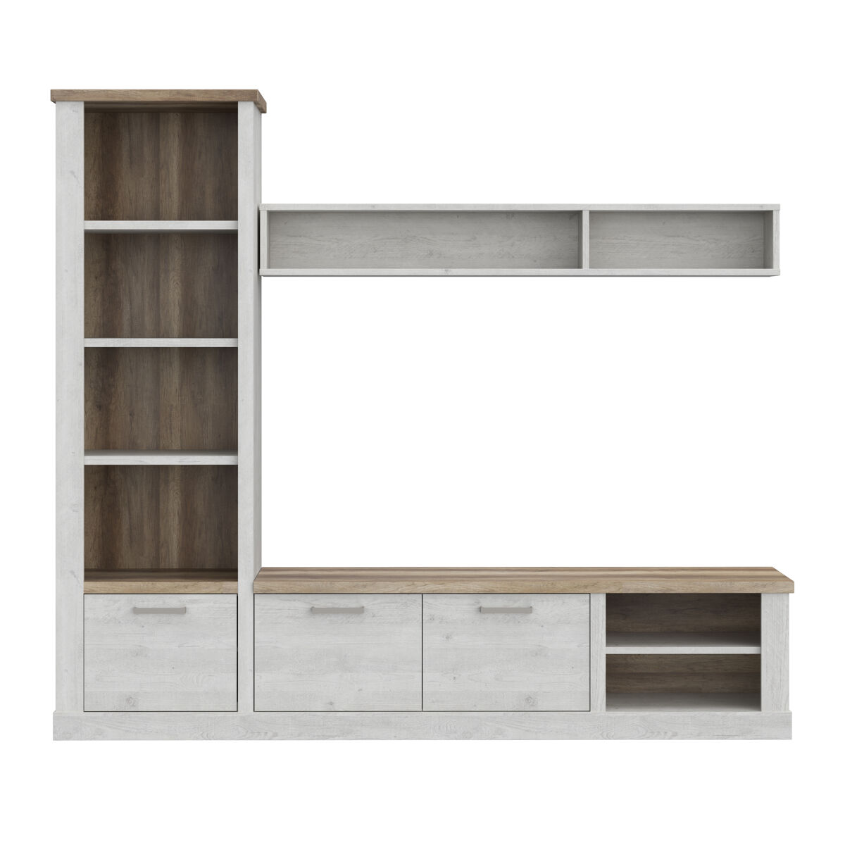 Compacto tv de 241,6cm blanco y roble VERONA