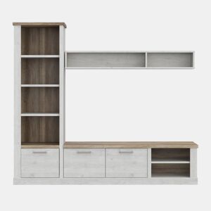 Compacto de tv VERONA 241,6cm branco e carvalho